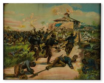 (MILITARY--SPANISH AMERICAN WAR.) KURZ AND ALLISON. Charge of the Colored Troops San Juan.